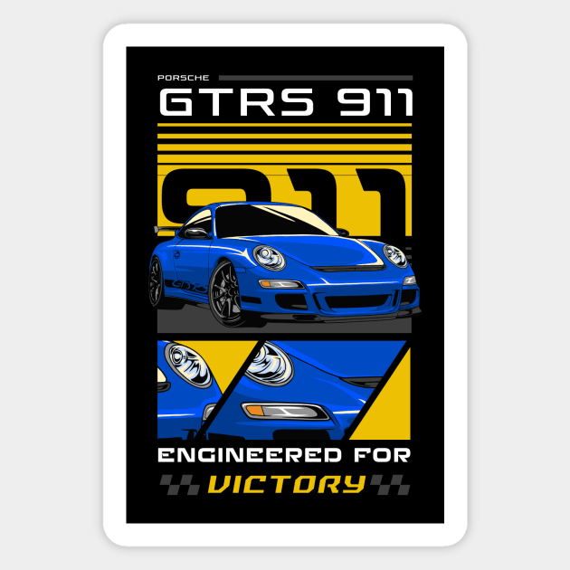 Porsche 911 GT3 RS Sports Car Magnet by milatees